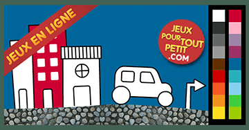 Jeux de coloriage en ligne pour petit: Peindre la ville. Dessins à colorier pour enfants de 2, 3, 4 et 5 ans