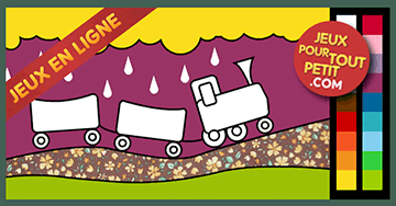 Jeux de coloriage en ligne pour petit: Peindre le train! Jeu Dessin Peinture