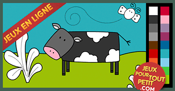 Jeux de coloriage en ligne pour petit enfants de 2, 3, 4 et 5 ans: Vache Pour Colorier. Dessins à colorier pour maternelles