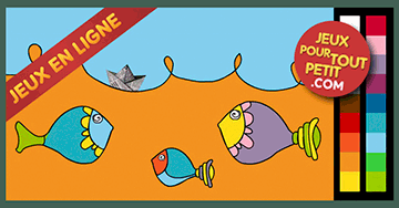 Jeux de coloriage en ligne pour petit: Peindre poissons. Dessins à colorier gratuits pour maternelles