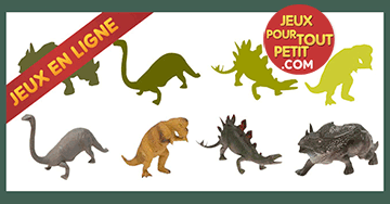 Jeux pédagogiques en ligne pour tout petit avec dinosaures. Jeu gratuit pour bébés et pour maternelles