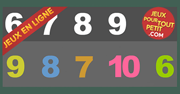 Jeux en ligne pour les jeunes enfants et les tout petits. Jouer avec des numéros (6-7-8-9-10)