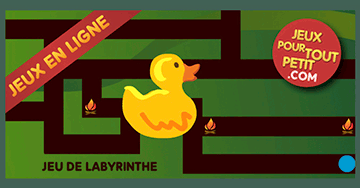 Jeux de labyrinthe en ligne pour 2 à 5 ans: Le canard. Jeu éducatif gratuit pour enfants et maternelles