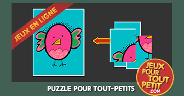 Jeux de puzzle gratuits pour tout petit: L'oiseau. Jeu en ligne pour enfants de 2, 3 et 4 ans