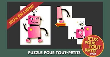 Jeux de puzzle en ligne pour enfants de 2 à 5 ans: Robot. Jeu éducatif gratuit pour maternelles