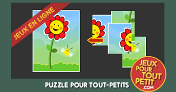 Jeux de Puzzle en ligne pour enfants de 2, 3, 4 et 5 ans: La Fleur. Jeu éducatif gratuit pour maternelles