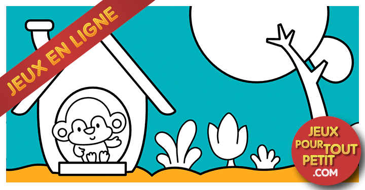 Jeux de coloriage gratuits en ligne pour filles et garçons de 2 à 5 ans: Le Petit Singe