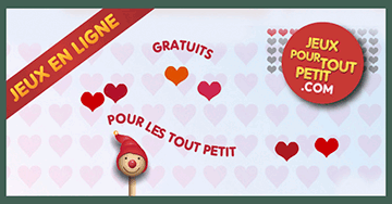 Jeux pour tout petits gratuits: Les coeurs. Jeu en ligne pour enfants de 2, 3, 4 et 5 ans