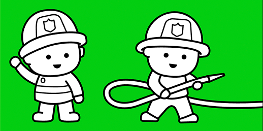 Jeux de coloriage en ligne gratuits pour filles et garçons de 2 á 5 ans et pour bébés: Les Petits Pompiers
