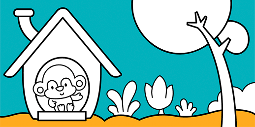 Dessins a colorier en ligne et gratuits pour bébés et pour les tout petits: Le Petit Singe