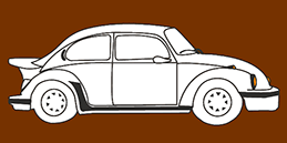 Jeux de coloriage en ligne: Peindre voiture VW coccinelle