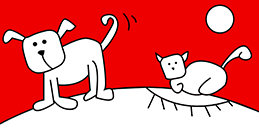 Jeux de coloriage en ligne: Peindre le chien et le chat