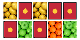 Jeux de mémoire pour tout petit: Les fruits et les trames