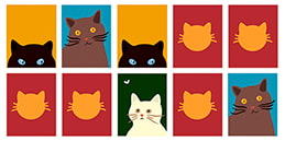 Jeux de Mémoire pour Enfant en ligne: Chats