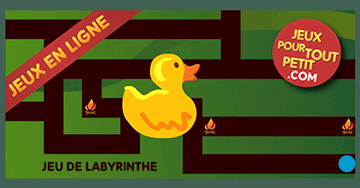 Jeu De Labyrinthe Labyrinthe Carré Pour Enfants Avec Canard En Caoutchouc.  L'énigme De La Logique Du Labyrinthe. Trois Entrées Et Un Bon Chemin à  Parcourir.