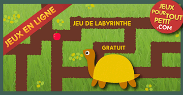 Jeux de labyrinthe pour tout petits: Le tortue. Jeu éducatif en ligne pour enfants et pour maternelles