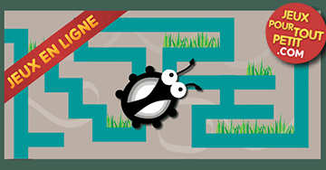 Jeux de labyrinthe en ligne pour tout petits: Le scarabée. Jeu éducatif pour enfants de 3, 4, 5 et 6 ans