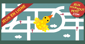 Jeux de labyrinthe pour 3, 4, 5 et 6 ans: L'oiseau. Jeu en ligne gratuit pour petit enfants et pour maternelles