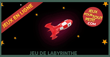 Jeux de labyrinthe en ligne pour enfant: La fusée. Jeu éducatif gratuit pour 3, 4, 5 et 6 ans