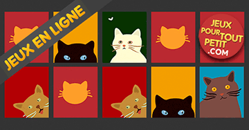Jeux de mémoire en ligne et gratuit pour petis avec des chats