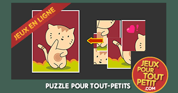 Jeu de puzzle en ligne pour les petit enfants: Chat. Jeux éducatifs gratuits pour maternelles et pour tout petit