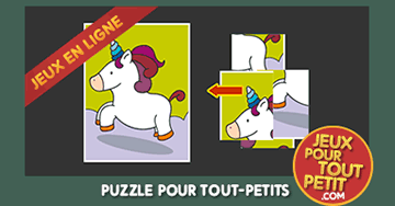 Jeu de puzzle en ligne pour 2, 3 et 4 ans. Puzzle gratuit pour enfants et pour maternelles: Licorne