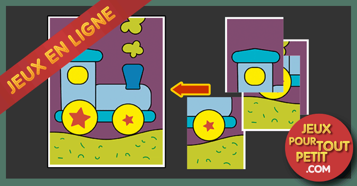 Jeu en ligne pour les tout-petits: Puzzle de Train gratuit pour enfants de maternelle